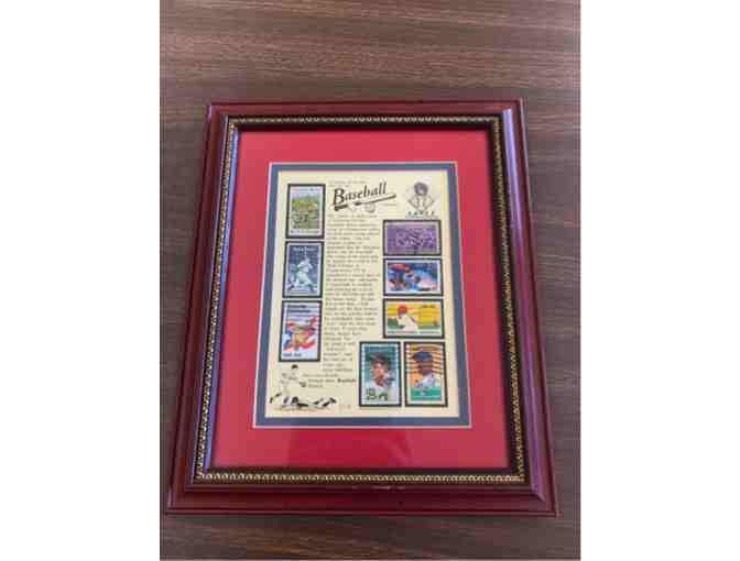 'Glimpse of the Past Through The Baseball Collection' Framed Stamp Collection