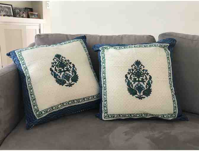 Set of Two Hand Block Printed Pillow Covers