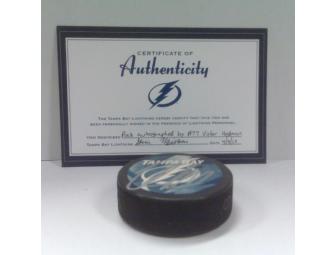 Tampa Bay Lightning Victor Hedman Autographed Game Puck