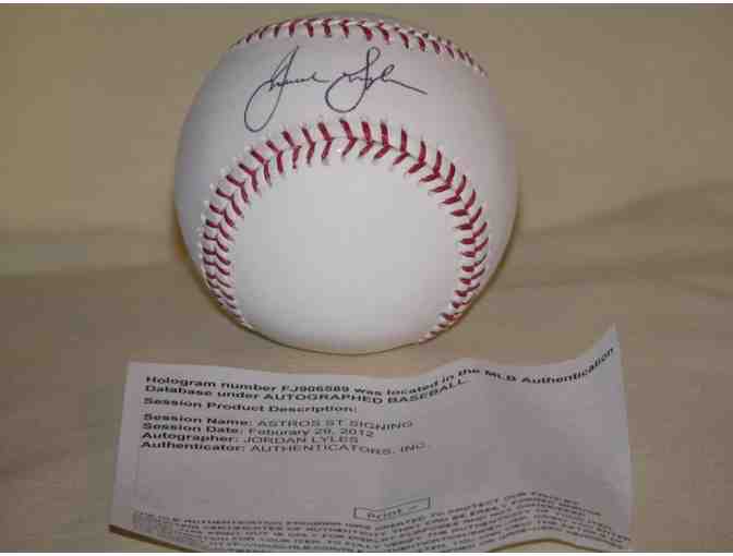 Autographed Jordan Lyles Baseball - Authenticated