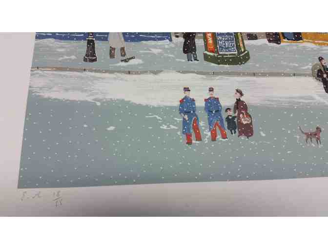 'Neige Sur La Cite' Hand Signed by Michel Delacroix, Artist Proof 18/55