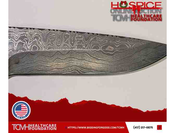 Handcrafted 256-Layer Damascus Knife with Snake Wood Scales - Donated by 3H Manufacturing