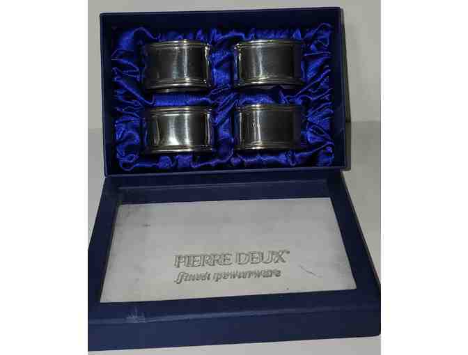 French Pewter Silver Napkin Rings - Set of Four