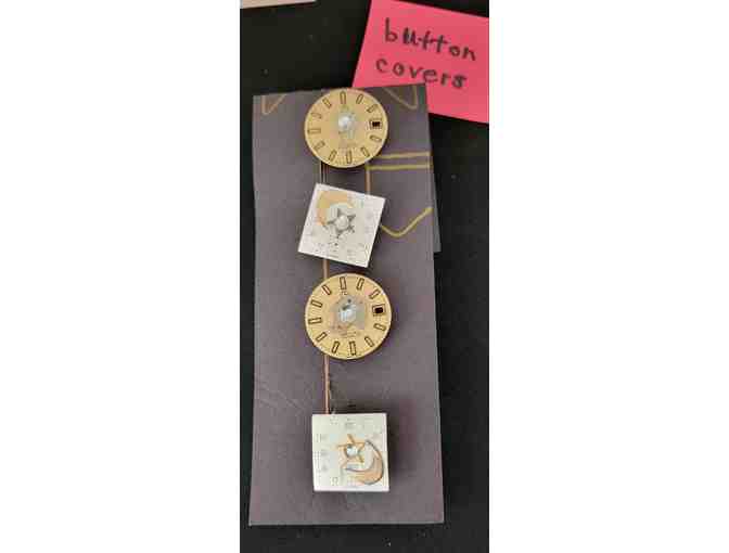 Crazy Cool Mullanium Steampunk Earrings, Bracelet & Button Covers
