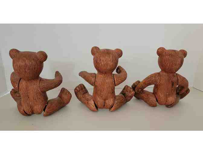 Ceramic Teddy Bears Doll with articulated arms/legs - Set of Three