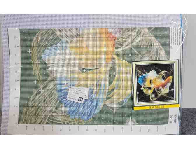 #1 - Beta/Gold Fish Stamped Cross Stitch Kit -11count fabric - Complete Kit