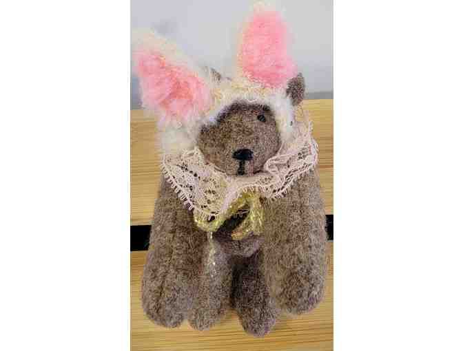 #3 Felted Bear with Bunny Ears - 5' Handmade Charm