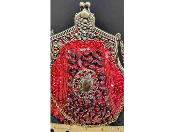 1920s Vintage Beaded Annalise Evening Handbag - Clutch Sequin Rhinestone