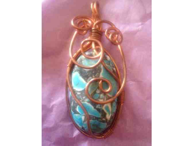 The Bead Shop: Handmade Copper wrapped Magnesite stone Pendant and 20% off coupon