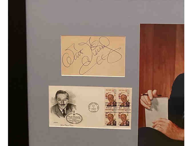 Walt Disney Signed Page Autographed Framed Photo COA