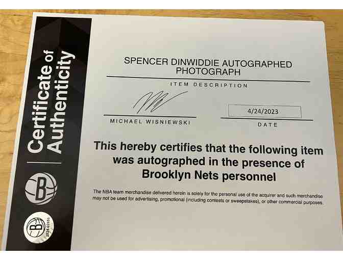 Signed 8x10 Headshot of Spencer Dinwiddie