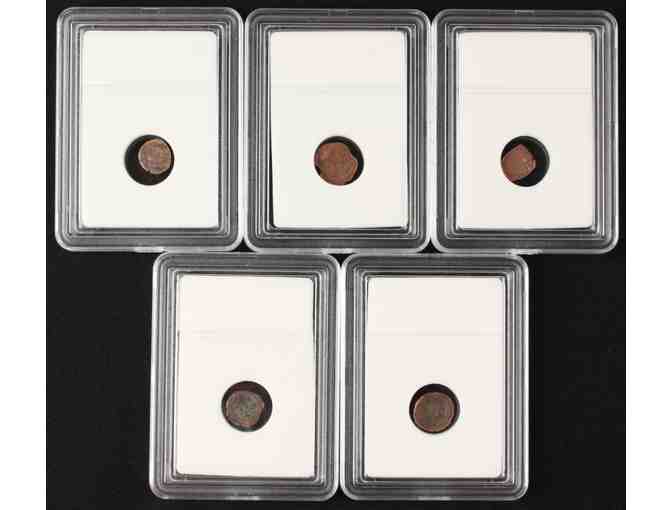 Lot of (4) Roman Widow's Mite Sized Bronze Coins 50 BC - 400 AD (INB Encapsulated) Authent
