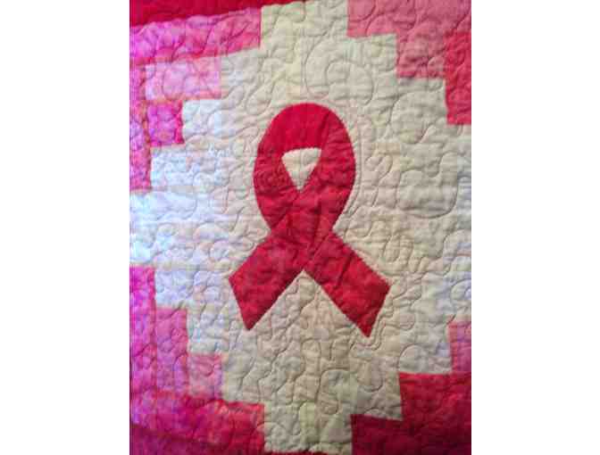 Gorgeous Handmade Pink Ribbon Quilt