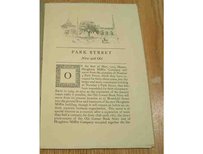 Park Street: New and Old, 1828-1923 (History of Houghton Mifflin Company)