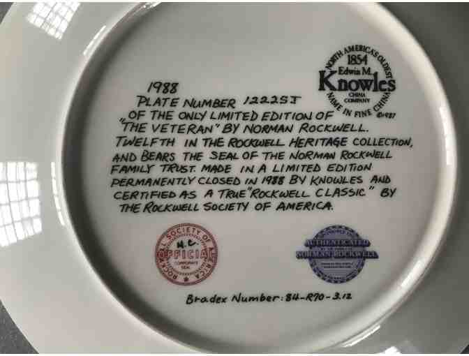 'The Veteran' and 'Tender Loving Care' Norman Rockwell Collector Plates
