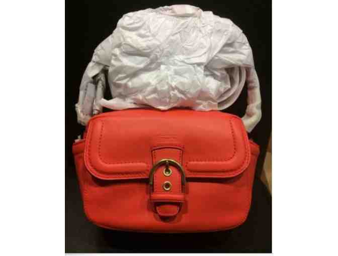 COACH CAMPBELL LEATHER CAMERA BAG - Tangerine -  new with tags