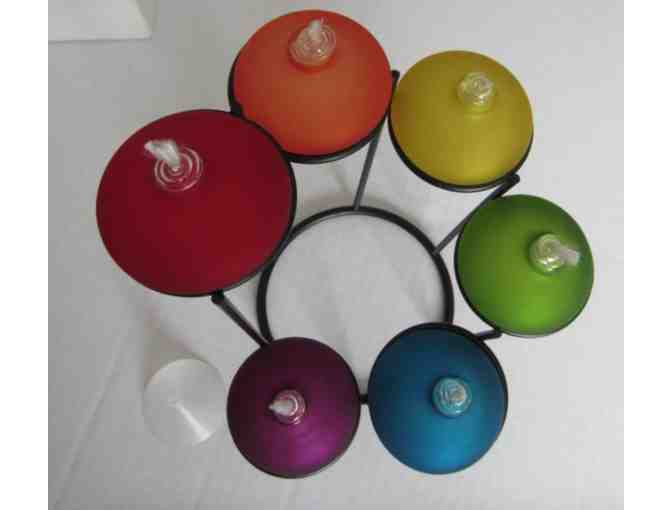 Rainbow 'Spiral' Oil Lamps