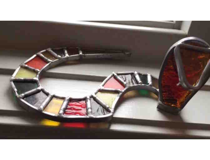 One-of-a-Kind Stained Glass King Cobra