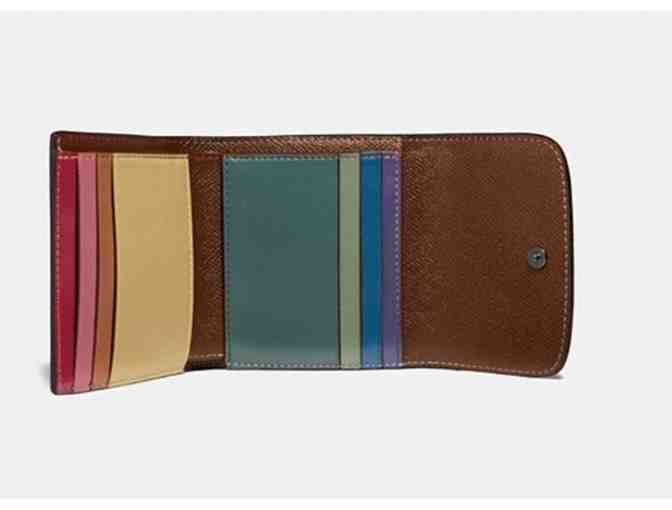 Coach Small Wallet With Rainbow Stitching