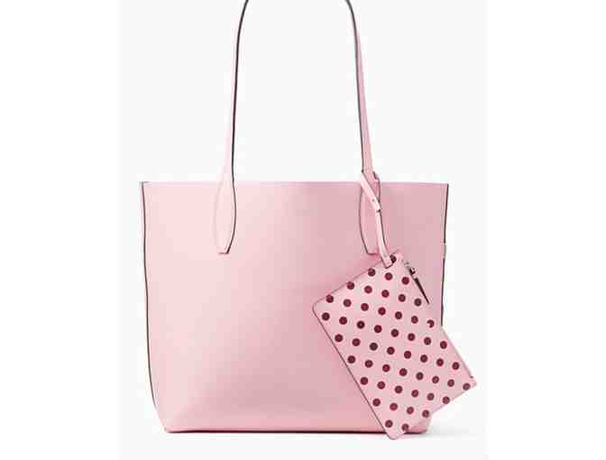 Kate Spade arch love birds large reversible tote with wristlet!