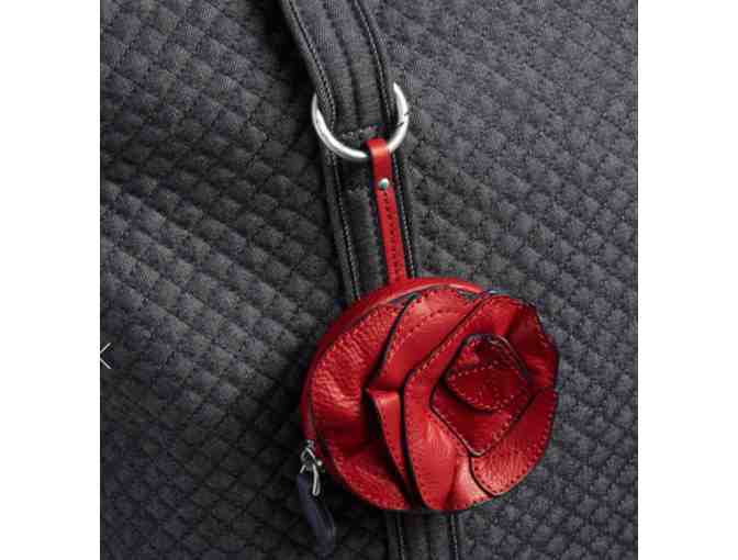 Vera Bradley Gallatin Rosy Outlook Leather Bag Charm