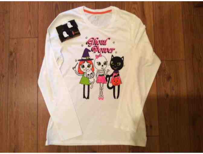 Girls Ghoul Power Tee Shirt and Barrettes XL