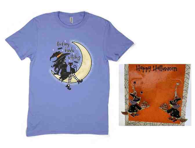 Witchy Shirt (Large) and Earrings - Photo 1