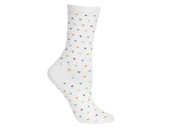HOTSOX WOMENS PIN DOT HEART SOCKS - Photo 1