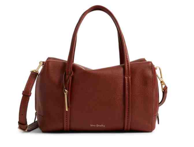 Vera Bradley Leather Mallory Satchel Sycamore Mesa Brown - Photo 1