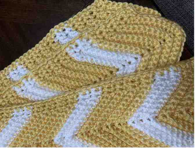 Beautiful Handcrafted Yellow Crocheted Afghan