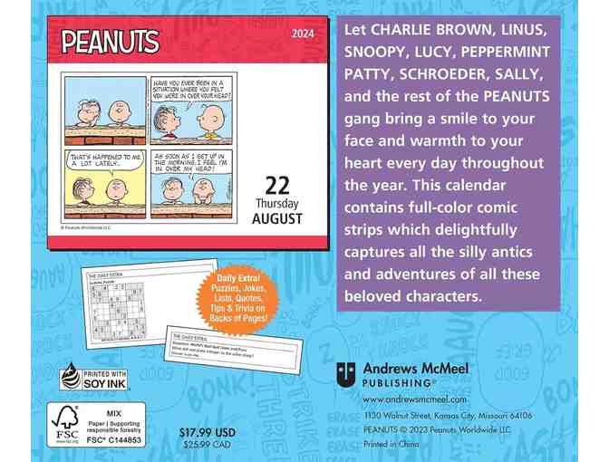 Peanuts 2024 Page a Day Calendar