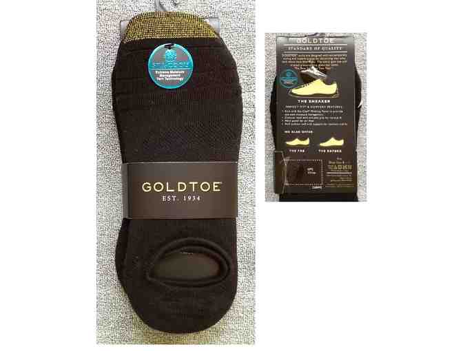 Mens Gold Toe Black Sneaker Socks - Photo 1