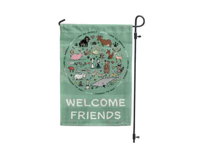 Mutts Welcome Friends Garden Flag - Photo 1