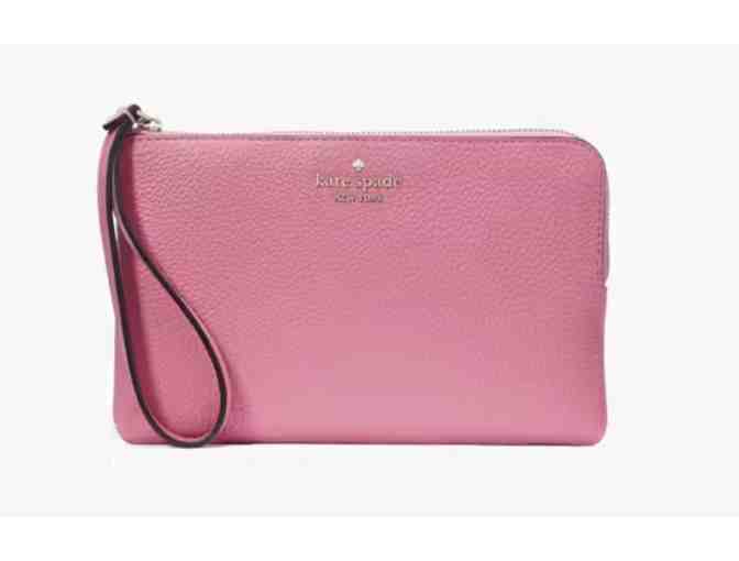 Kate Spade Leila Medium L-Zip Wristlet Blossom Pink - Photo 1