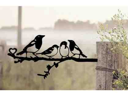 Four Birds on a Branch Steel Silhouette Garden or Home Decor