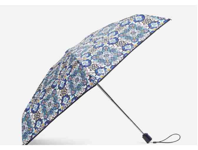 Vera Bradley Automatic Mini Umbrella in Lisbon Medallion Cool - Photo 1