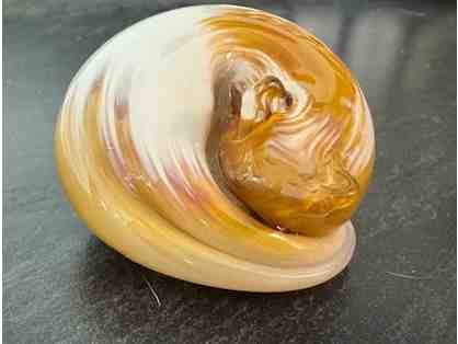 Artisan-Crafted Blown Glass Cat