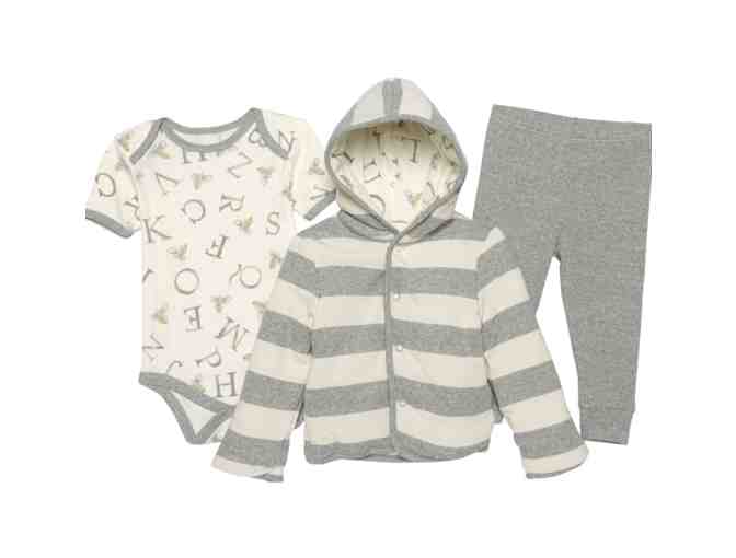 BURT'S BEES BABY Letter Bee Insulated Jacket, Baby Bodysuit and Pants Set - Photo 1