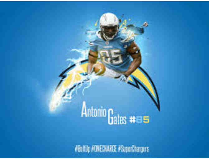 Antonio Gates signed blue official Charger Jersey