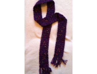 Girls Crocheted Scarf - Deep Purple