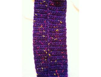 Girls Crocheted Scarf - Deep Purple