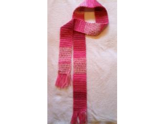 Girls Crocheted Scarf - Pink Multi