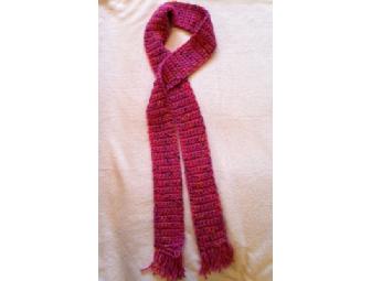 Girls Crocheted Scarf - Hot Pink