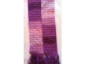 Girls Crocheted Scarf - Purple Multi