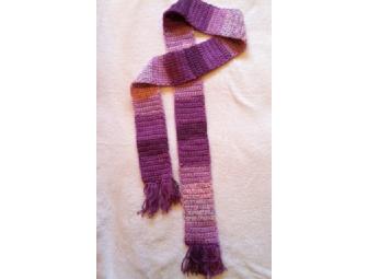 Girls Crocheted Scarf - Purple Multi