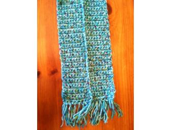 Girls Crocheted Scarf - Turquoise