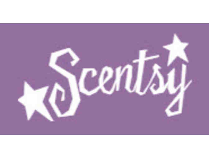 Scentsy Warmer 'Trevertine' with 'Dragonfly' warmer wrap