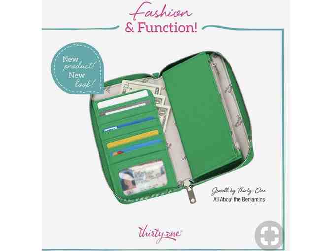 Thirty One - All About the Benjamin's Jewell Wallet in Falling Feathers Pebble