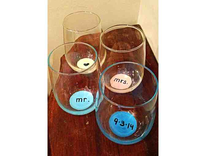 Custom made Stemless Wine Glasses