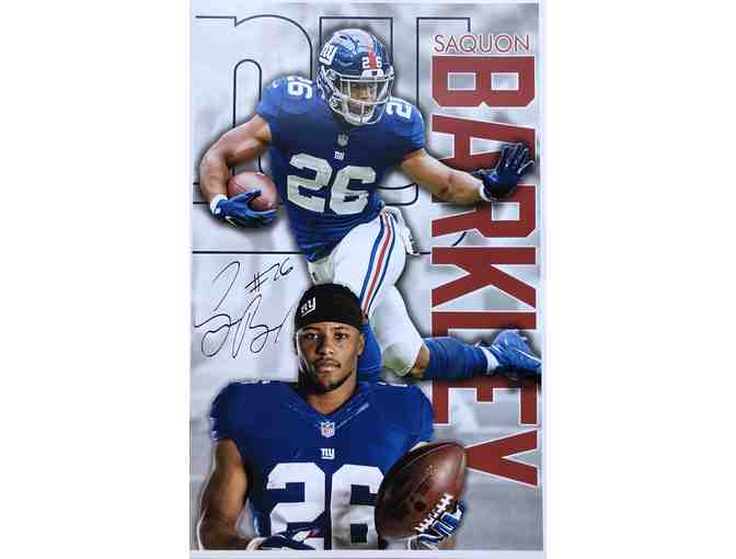 Saquon Barkley New York Giants Signed Spotlight Photo Autograph Poster